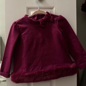 Janie and Jack Deep Red Kids Sweater with Bow